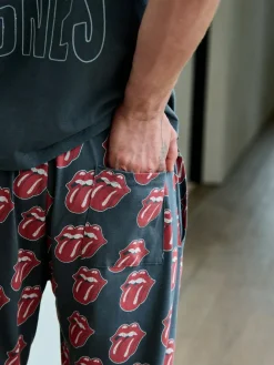 Next Grey/Red The Rolling Stones Short Sleeve Pyjamas Set^ Pyjamas