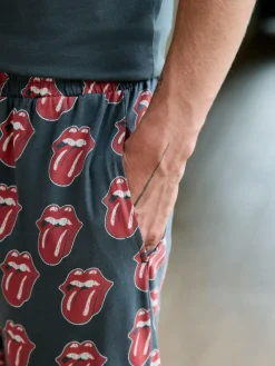 Next Grey/Red The Rolling Stones Short Sleeve Pyjamas Set^ Pyjamas