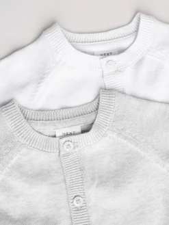 Sale Next Grey/White Grey and White 2pk Knitted Baby Cardigan