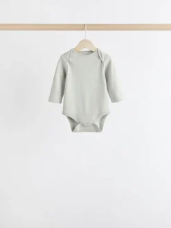 Next Grey/White Long Sleeve Bodysuits 5 Pack^BOY Bodysuits & Vests|Vests