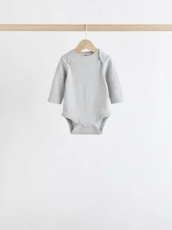 Next Grey/White Long Sleeve Bodysuits 5 Pack^BOY Bodysuits & Vests|Vests