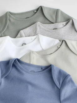 Next Grey/White Long Sleeve Bodysuits 5 Pack^BOY Bodysuits & Vests|Vests