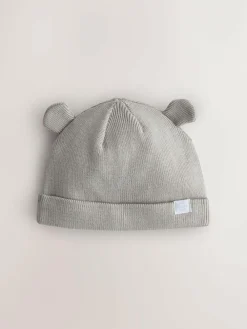 Next 2pack Rib Baby Beanie Grey/White