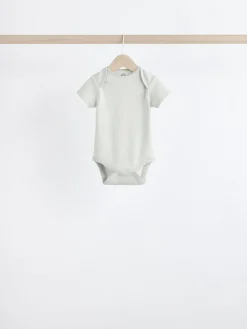 Next Grey/White Short Sleeve Bodysuits 5 Pack^BOY Bodysuits & Vests|Vests