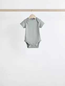 Next Grey/White Short Sleeve Bodysuits 5 Pack^BOY Bodysuits & Vests|Vests