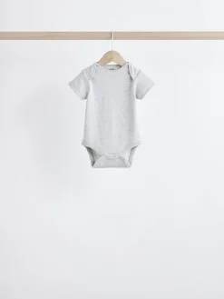 Next Grey/White Short Sleeve Bodysuits 5 Pack^BOY Bodysuits & Vests|Vests