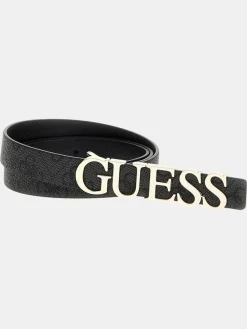 Guess Metal Logo Black Belt^Women Belts