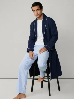 Hackett Blue Pure Cotton Waffle Robe^ Bathrobe