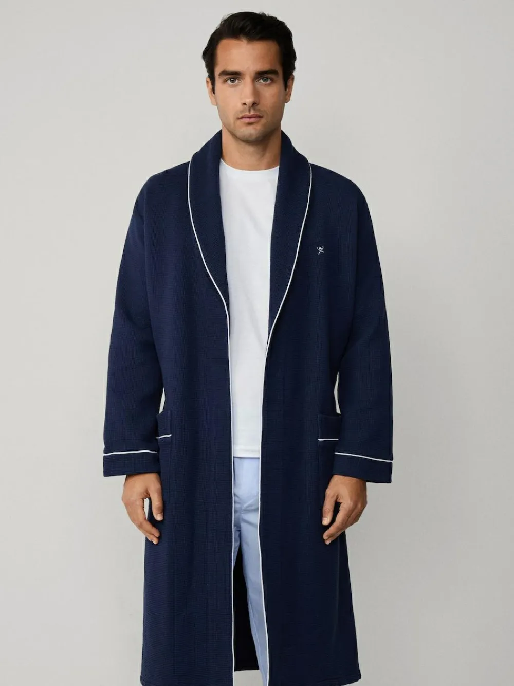 Hackett Blue Pure Cotton Waffle Robe^ Bathrobe