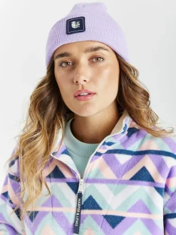 Hot Harper & Lewis Cream & Navy Raver Retro Pattern Quarter Zip Fleece