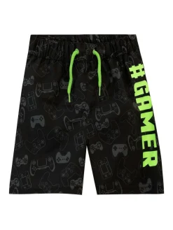 Harry Bear Black Gamer Swim Shorts^BOY Swimwear|Swimwear