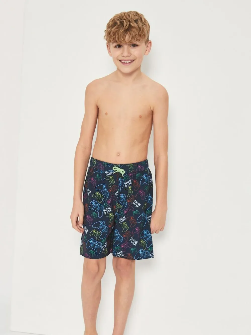 Harry Bear Blue Boys Gaming Swim Shorts