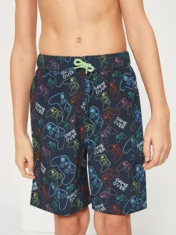 Harry Bear Blue Boys Gaming Swim Shorts