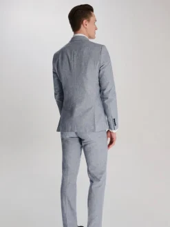 Harry Brown Giacomo Cotton Linen Double Breasted Suit Jacket^ Blue Suits|Suits & Tuxedos