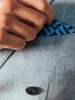 Harry Brown Giacomo Cotton Linen Double Breasted Suit Jacket^ Blue Suits|Suits & Tuxedos