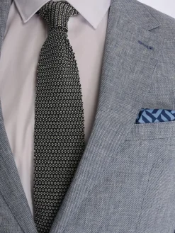 Harry Brown Giacomo Slim Fit Cotton Linen Suit Jacket Blue