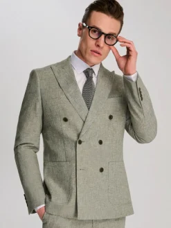 Harry Brown Giacomo Cotton Linen Double Breasted Suit Jacket^ Suits & Tuxedos