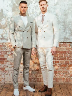 Harry Brown Giacomo Cotton Linen Double Breasted Suit Jacket^ Suits & Tuxedos