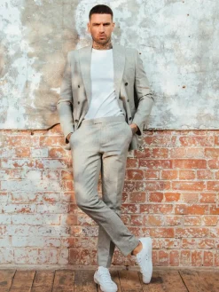 Harry Brown Giacomo Cotton Linen Double Breasted Suit Jacket^ Suits & Tuxedos