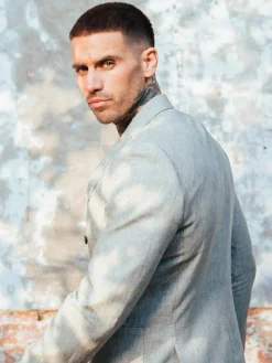 Harry Brown Giacomo Cotton Linen Double Breasted Suit Jacket^ Suits & Tuxedos