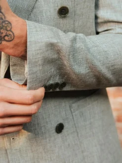 Harry Brown Giacomo Cotton Linen Double Breasted Suit Jacket^ Suits & Tuxedos