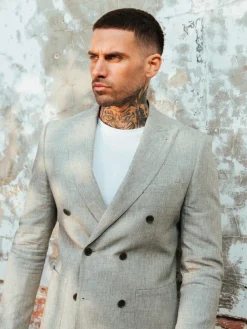 Harry Brown Giacomo Cotton Linen Double Breasted Suit Jacket^ Suits & Tuxedos