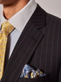 Hawes & Curtis Slim Chalk Stripe Black Suit Jacket^ Black Suits