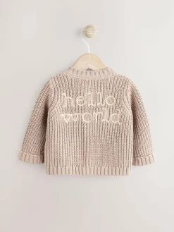 Next Chunky Knitted Embroidered Baby Cardigan^BOY Unisex|Baby Winter Clothing