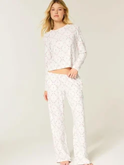 Best Hollister Cosy Wide leg White Pyjamas Bottoms