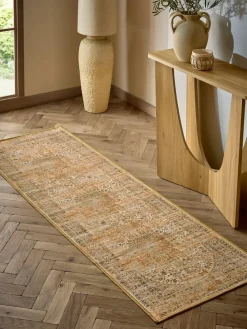 Next Washable Emporium Oriental Runner Honey Yellow