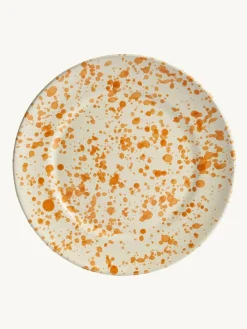 Sale Hot Pottery 12 Piece Splatter Signature Dinner Set Burnt Orange