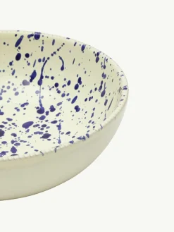 Sale Hot Pottery Set of 4 Splatter Pasta Bowls Blueberry
