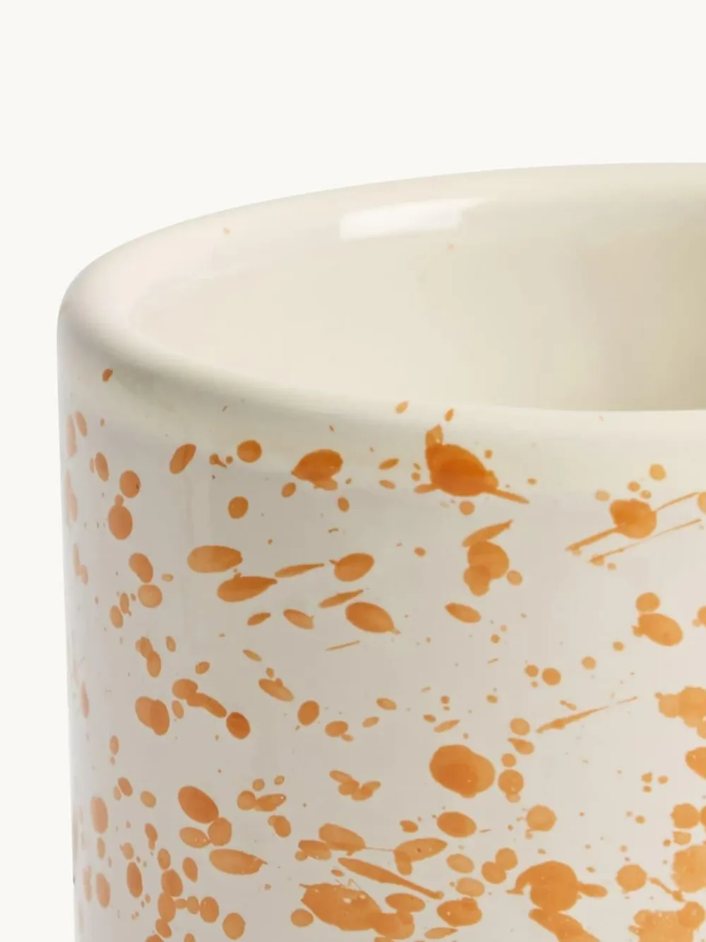 Sale Hot Pottery Set of 4 Splatter Mugs Burnt Orange