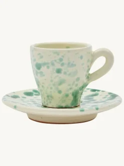 Hot Pottery Set of 4 Splatter Espresso Set^ Mugs & Cups