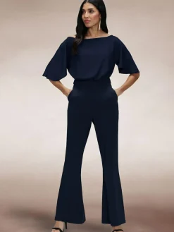Online Hot Squash Blue Drop Shoulder Jumpsuit