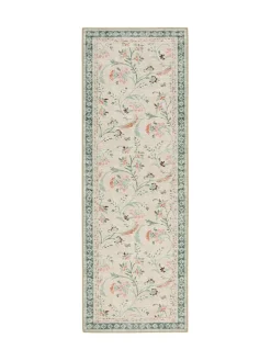 Hug Rug Green British Made Washable English Floral Print Runner^ Rugs & Runners