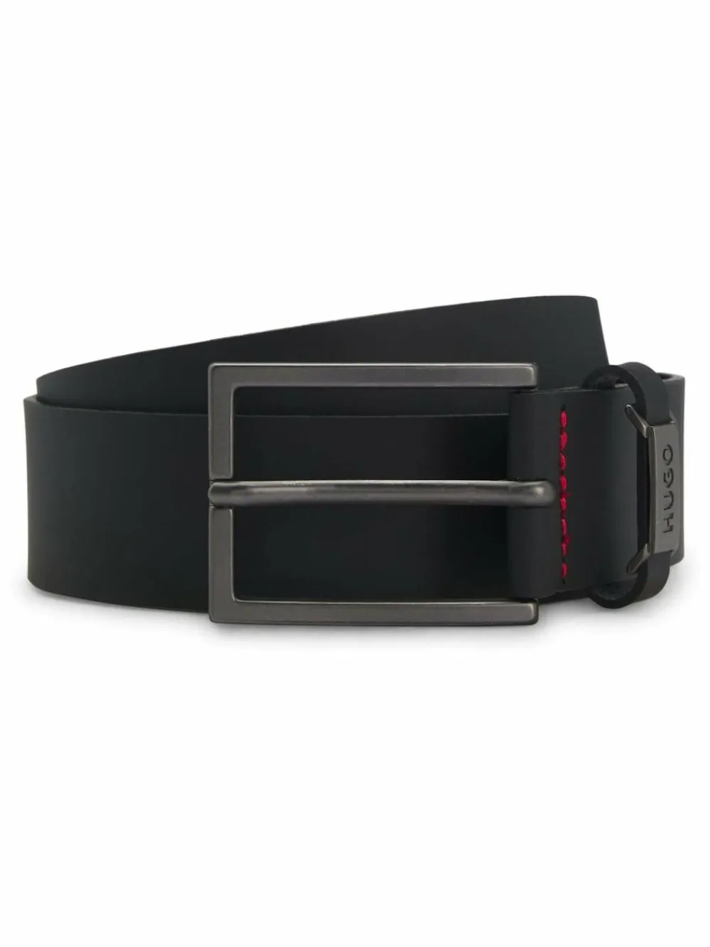 HUGO Black Gabriel Leather Belt^ Belts & Braces