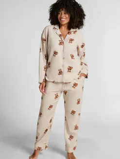 Hunkemoller Grey Flannel Straight Bear Joggers^Women Pyjamas