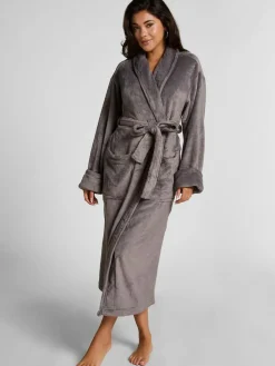 Sale Hunkemoller Soft Fleece Grey Bathrobe