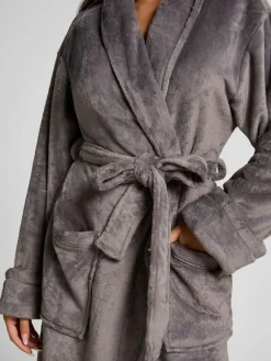 Sale Hunkemoller Soft Fleece Grey Bathrobe