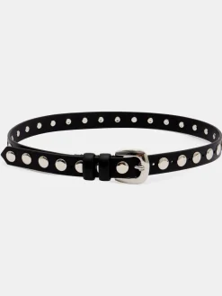 Online Hush Black Seren Studded Leather Belt