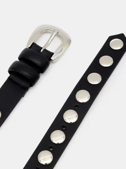 Online Hush Black Seren Studded Leather Belt