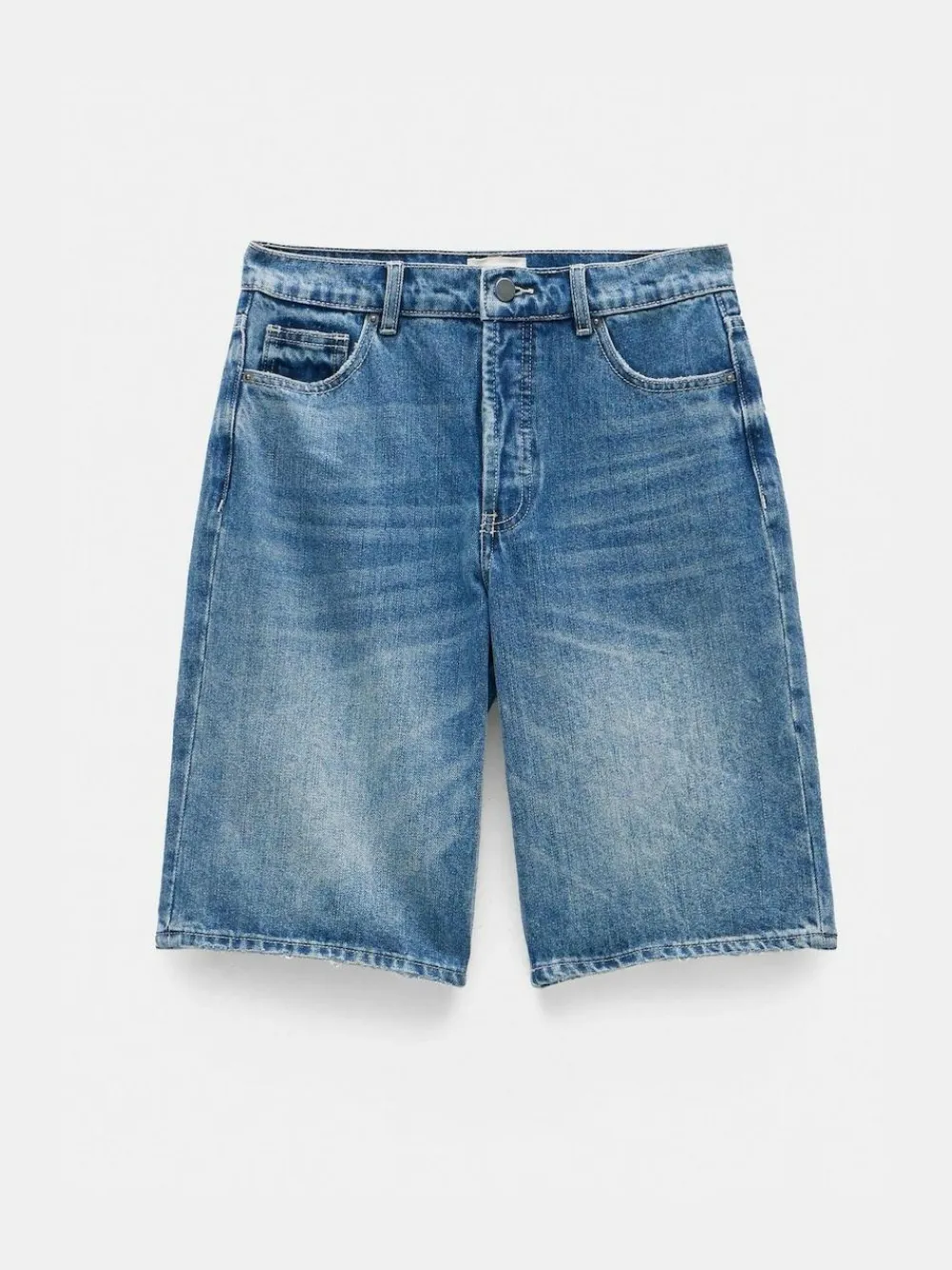 Hush Blue Boyfriend Long Denim 100% Cotton Shorts^Women Shorts