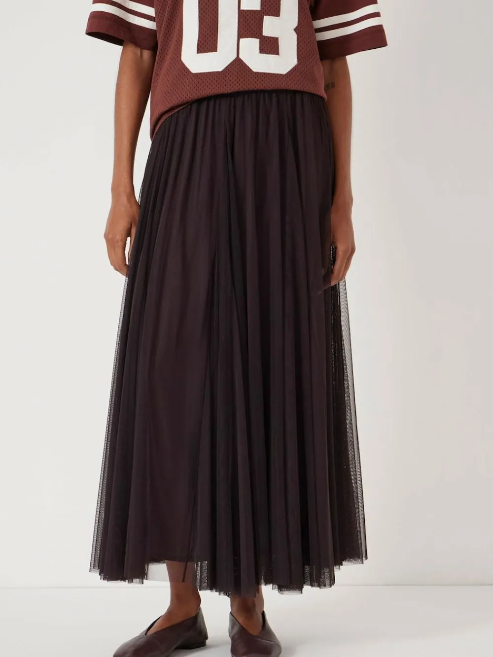 New Hush Millie Godet Skirt Brown
