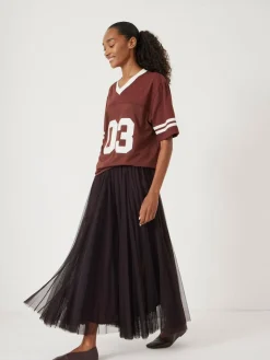 New Hush Millie Godet Skirt Brown