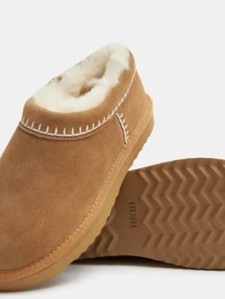 Hush Padded Collar Shearling Snug Slippers^Women Slippers