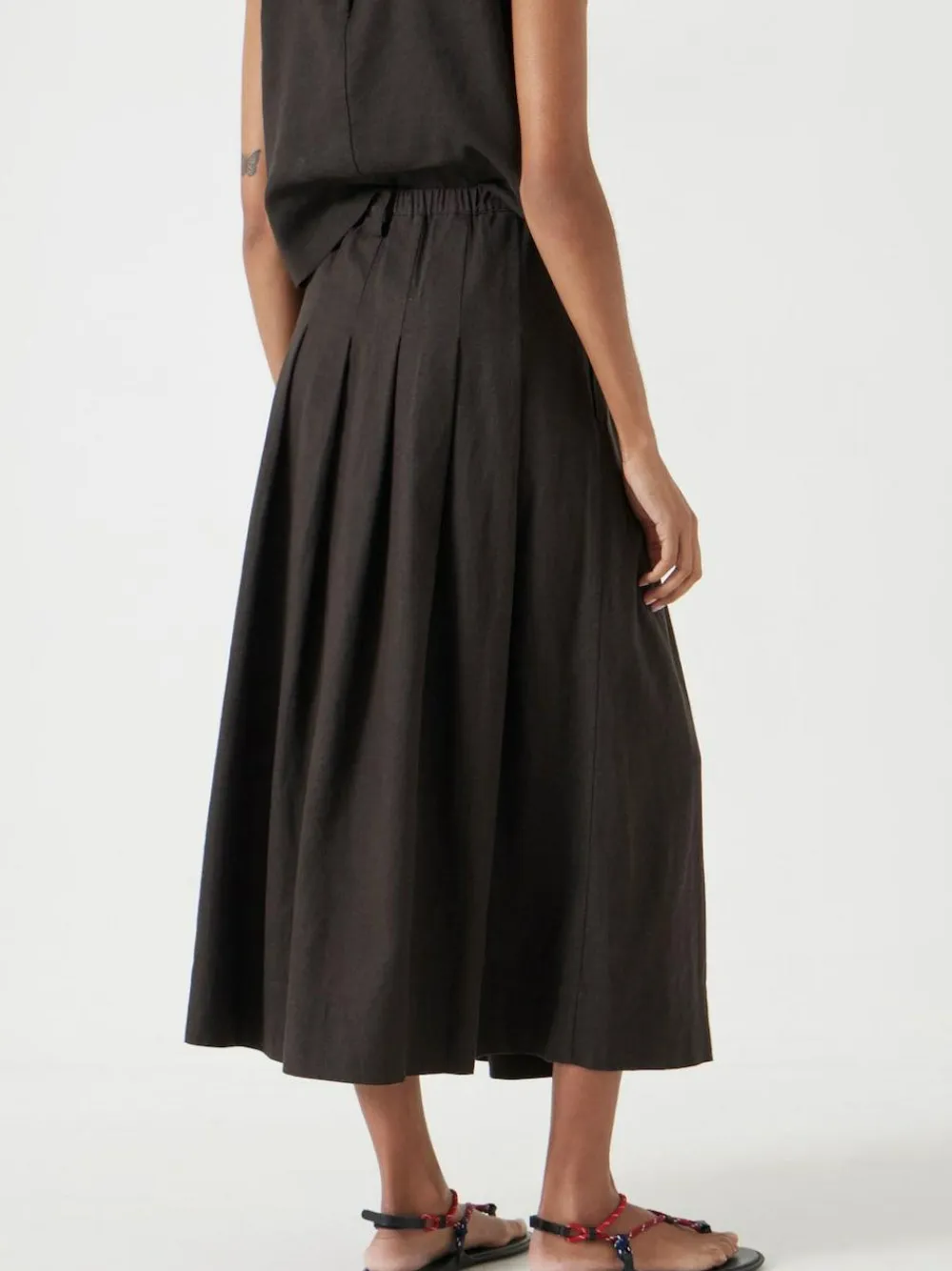 Hush Ivy Pleated Linen Blend Midi Skirt^Women Skirts