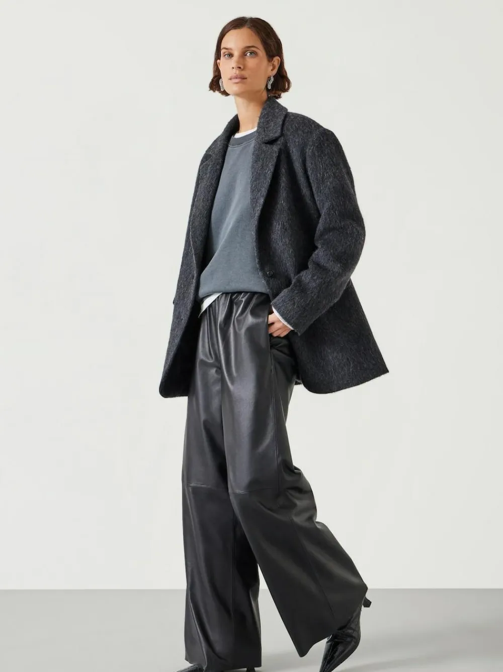 Sale Hush Jayde Italian Wool Blazer Grey Black