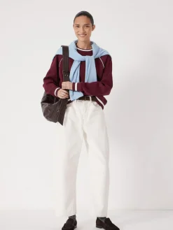 Hush Red Striped Rib Raglan Sweatshirt