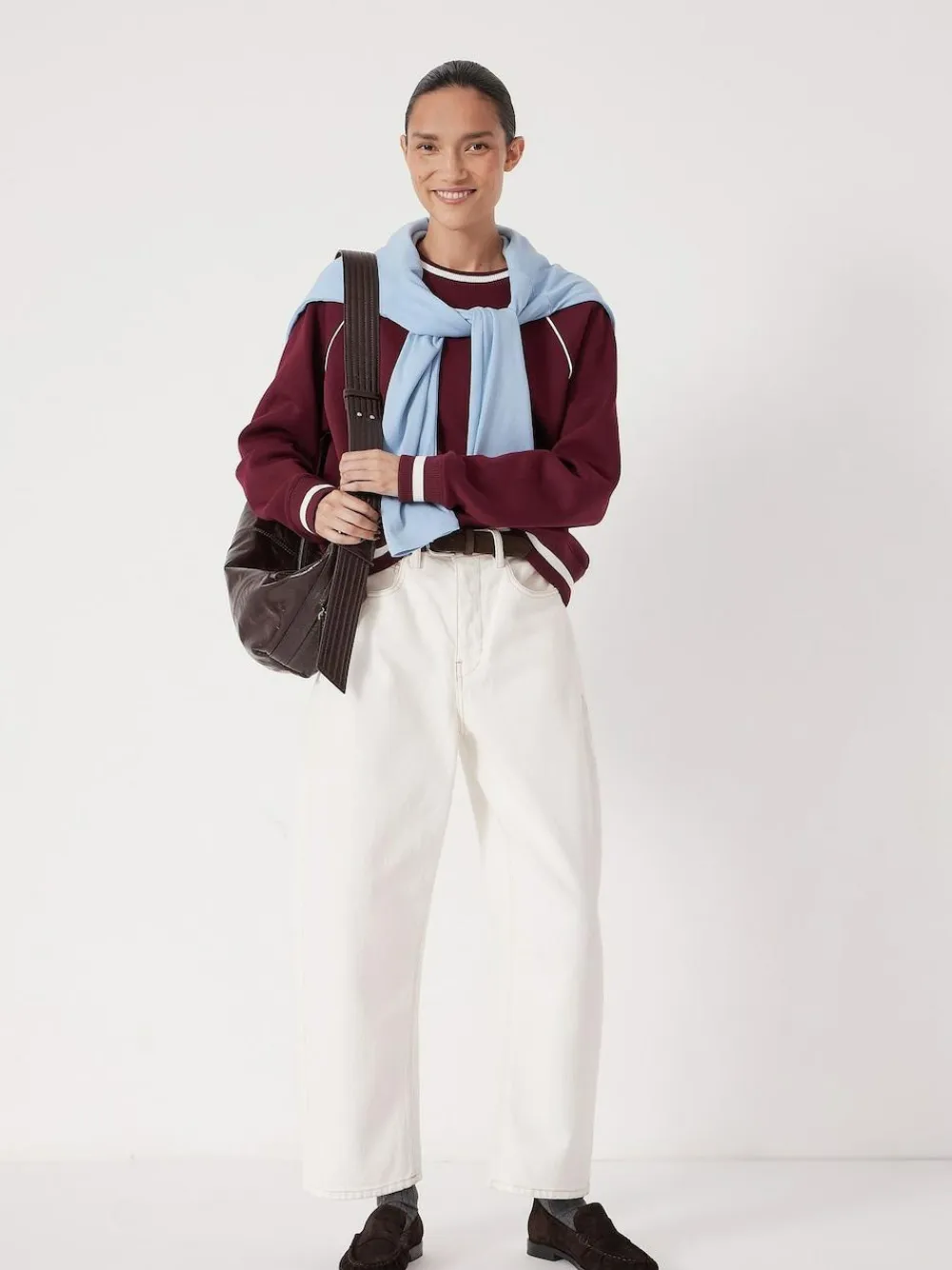 Hush Red Striped Rib Raglan Sweatshirt